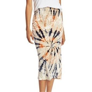 Free People Serious Swagger Tie Dye Velvet Firework Combo Skirt Size M